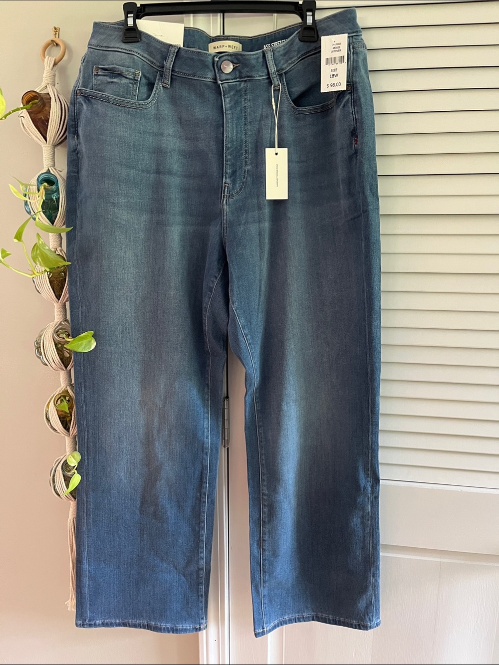 Warp + Weft Women’s Straight Leg Jeans - Medium Blue